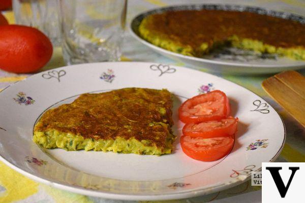 Vegan omelette with zucchini
