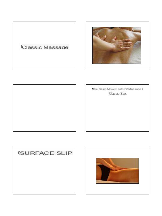 Mechanisms of action of classic massage