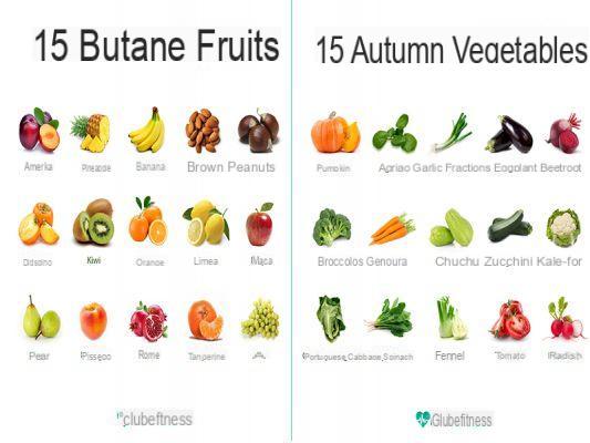 Frutas e vegetais de outono