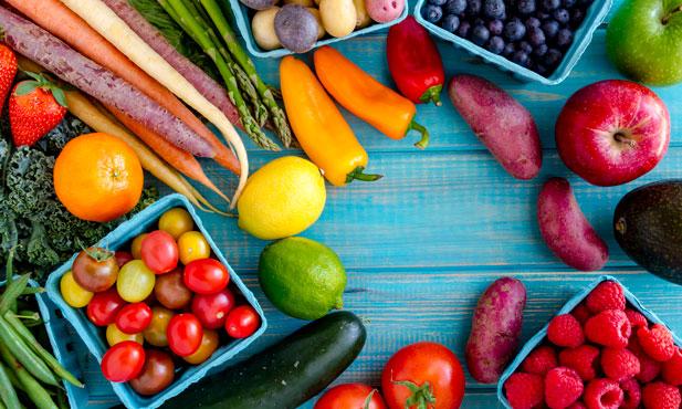Frutas e vegetais de verão