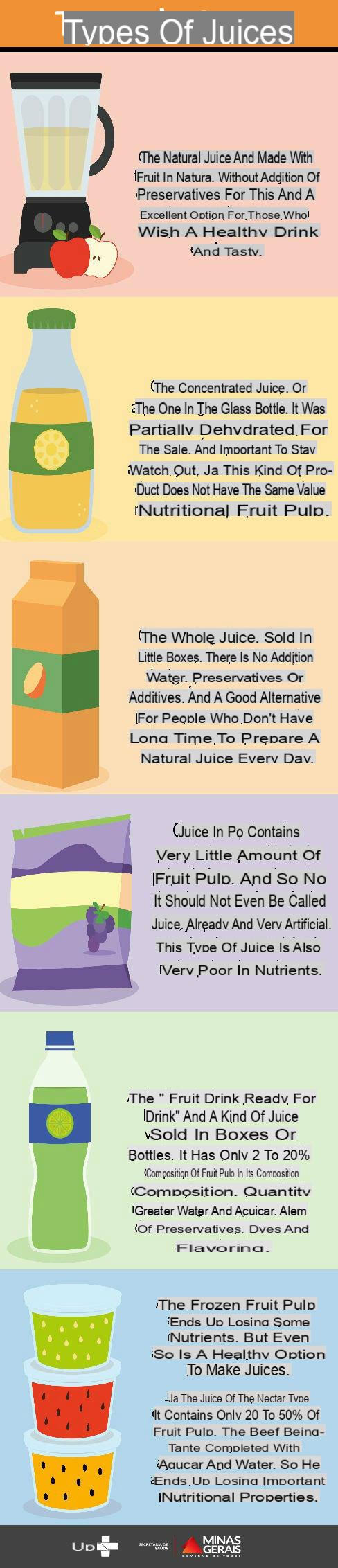 Tipos de sucos de frutas: prós e contras