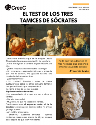The three sieves of Socrates: the proof against rumors