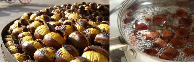 Boiled or baked chestnuts